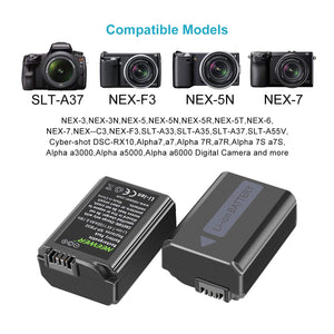 Neewer fotocamera NP-FW50 caricabatterie set per 8.9 x 6.8 x 1.1 inches, Nero - Ilgrandebazar
