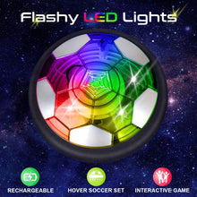 Carica l'immagine nel visualizzatore di Gallery, SUNNOW Air Hover Calcio - Pallone da Calcio Ricaricabile Air Hover Calcio Sportivo per Bambini con Paracolpi in Bchiuma e Potenti Luci a LED Giocattoli Sportivi per Bambini Natale Regalo (Blu)