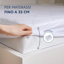 Carica l'immagine nel visualizzatore di Gallery, Coprimaterasso Matrimoniale 180x200 Trapuntato - Altezza fino a 40 cm con Elastico Tutto Intorno - Copri Materasso 180x200 - Oeko-Tex e Traspirante - Non impermeabile