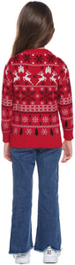 Aibrou Unisex Maglione a Maniera Lunga per Natale, Maglia con Modello di Renna Neve, Maglioni Famiglia Coordinati per papà Mamma Bambini