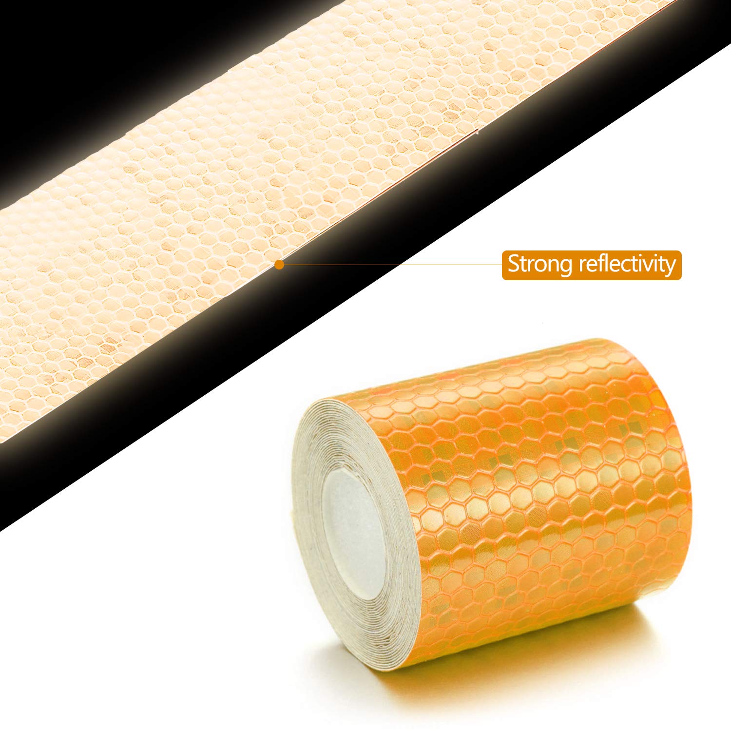 Catarifrangente Adesivo Nastro Adesivo Riflettente 50mm X 5mt - Catarifrangente Per Auto, Moto E Bici (Bianco) Strisce Adesive Rifrangenti - Foto 2