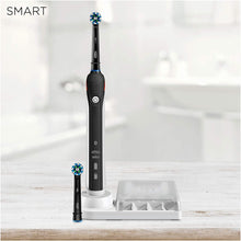 Carica l&#39;immagine nel visualizzatore di Gallery, Oral-B Smart 4 4000N Spazzolino Elettrico Ricaricabile, 1 Spazzolino Nero Connesso con Bluetooth, 2 Testine di Ricambio, Idea Regalo Natale