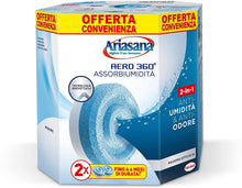 Carica l'immagine nel visualizzatore di Gallery, Ariasana Aero 360° Ricarica TAB inodore per dispositivo Aero 360° kit, assorbi umidità in Tab neutra, neutralizza i cattivi odori e assorbe l'umidità, 2 TAB da 450g