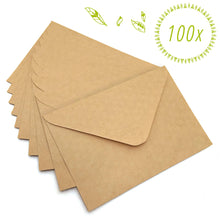 Carica l&#39;immagine nel visualizzatore di Gallery, Japun - Buste (100 pezzi) in carta kraft vintage/senza C6 - 163 x 112 mm - Ilgrandebazar