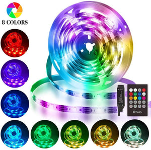 Striscia LED 3M, Hually 90 LEDs Strisce LED RGB 5050 con Telecomando RF,Sincronizza con la musica, 4 Modalità, Impermeabile USB alimentata LED Striscia per Decorazioni, Cucina, Festa, Natale, Bar ecc