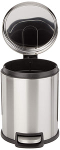 AmazonBasics - Pattumiera rotonda con chiusura silenziosa, 5 l 5 l, Satin - Ilgrandebazar
