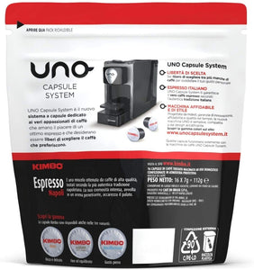 Kimbo Capsule di Caffè Espresso Napoli, Kimbo UNO System, 6 Pacchi da 16 Capsule (Totale 96 Capsule)
