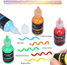 Carica l&#39;immagine nel visualizzatore di Gallery, Gifort Colori per Tessuti Permanenti 3D, Set di 24 Colori x 30ml, Colori per Pittura per Bambini e Adulti, Colori Fluorescenti Metallizzati per Stoffe Magliette Vetro Legno