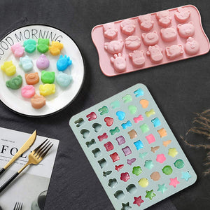 AYUQI Stampo in Silicone per Cioccolato, Animali e Stampo per Caramelle Unicorno Stampi da Forno per Gelatina per cubetti di Ghiaccio Truffle Mold con 1 contagocce per Cioccolato, Biscuit.etc