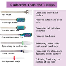 Carica l'immagine nel visualizzatore di Gallery, Set di Punte per Unghie, H/E 7 Pcs Fresa Unghi, Professionale Nail... - Ilgrandebazar