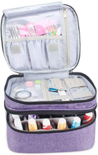 Carica l&#39;immagine nel visualizzatore di Gallery, Luxja organizer smalti per unghie, borsa smalti per unghie, valigetta smalti per unghie- Contiene 30 flaconi (15 ml - 0,5 fl.oz), busta di stoccaggio a doppio strato per smalti e manicure, Viola