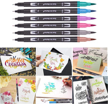Carica l&#39;immagine nel visualizzatore di Gallery, 132 Brush Pen Lettering Pennarelli a Doppia Punta Artistici con Punta a Pennello per Calligrafia Colorazione, Disegno, Pittura per Adulti