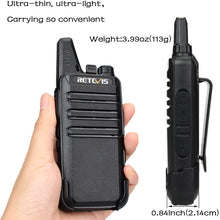 Carica l'immagine nel visualizzatore di Gallery, Retevis RT622 Walkie Talkie 16 Canali CTCSS/DCS Walkie Talkie Ricaricabili Allarme VOX Squelch Antenna Integrata Lunga Distanza USB Walkie Talkie Piccoli (Nero, 1 Coppia)