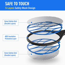 Carica l&#39;immagine nel visualizzatore di Gallery, Nobebird Racchetta Zanzare Elettrico Swatter Insetti Elettrico Repellente Mosquito Killer con Torcia Rimovibile USB Ricaricabile