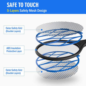 Nobebird Racchetta Zanzare Elettrico Swatter Insetti Elettrico Repellente Mosquito Killer con Torcia Rimovibile USB Ricaricabile