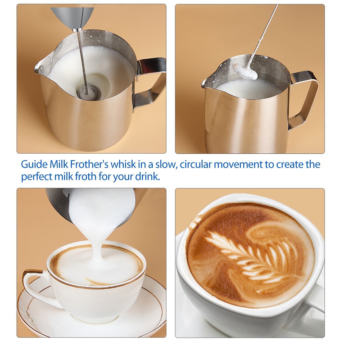 SIMPLETASTE Frullino Montalatte Schiumatore Cappuccinatore per Latte.. –