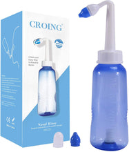 Carica l&#39;immagine nel visualizzatore di Gallery, CROING (500ml bottiglia) Irrigatore Nasale Manuale per Lavaggi Nasali Neti lota per Irrigazione Nasale con due Beccucci