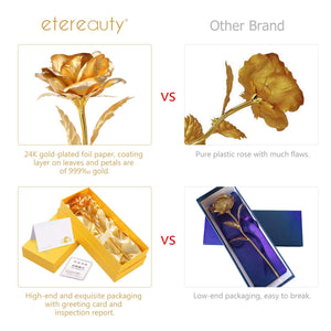 ETEREAUTY 24K Placcato Rosa Regalo, Artificiale Placcata con D'oro - Ilgrandebazar