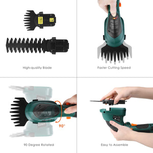 Fixkit Set di Tagliasiepi,Lama con Sistema Multi-Click,Senza Filo, modello 2 - Ilgrandebazar