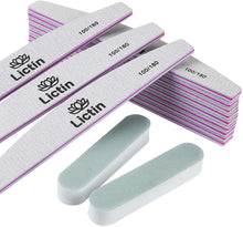 Carica l&#39;immagine nel visualizzatore di Gallery, Lictin Lime per Unghie Professionali - Set 12 Lime per Unghie 100/180 - Doppia Faccia Lavabile Smeriglio Manicure Utensili per Chiodo Lucidatura &amp; Messa in piega con 2 Strisce Lucidanti
