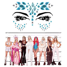 Carica l&#39;immagine nel visualizzatore di Gallery, WOWOSS 4 Pezzi Viso Gemme, Adesivi Strass per Trucco Tatuaggi...