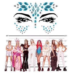 WOWOSS 4 Pezzi Viso Gemme, Adesivi Strass per Trucco Tatuaggi...