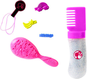 Barbie FXN96 Rainbow Sparkle Bambola con Capelli Lunghi Arcobaleno e Tanti Accessori, 3 anni+