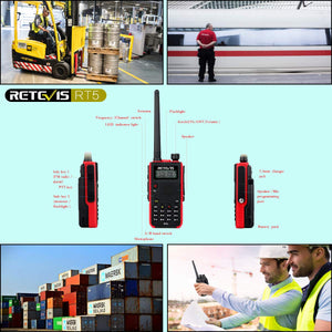 Retevis RT5 Walkie Talkie Professionali 7W Doppia Banda 128 2 Pezzi, rosso - Ilgrandebazar