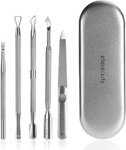 Carica l&#39;immagine nel visualizzatore di Gallery, ETEREAUTY Spingi Cuticole 5 Pezzi in Acciaio Inox Cuticole Unghie Rimuovi per Rimuovere Pelle Morta, Nail Art, Pedicure e Manicure