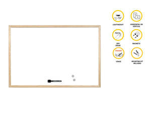 Bi-Office Lavagna Magnetica Bianca Budget Con Cornice In 600 x 400 mm, Bianco - Ilgrandebazar