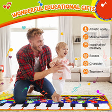 Carica l'immagine nel visualizzatore di Gallery, RenFox Tappeto Musicale, Piano Mat Tastiera Danza Stuoia Strumento Musicale 5 modalità e 8 Suoni, Tappeto Musicale Tocco Mat Bambini Educativo Giocattolo(110 * 36 cm)