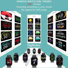 Carica l'immagine nel visualizzatore di Gallery, DigiKuber Smartwatch Orologio Fitness Tracker Uomo Donna, Impermeabile IP68 Cardiofrequenzimetro Notifica Messaggi Pedometro Polso Orologio Sportivo Calorie Activity Tracker per Android iOS (Nero)