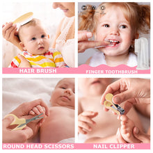 Carica l&#39;immagine nel visualizzatore di Gallery, Set per la Cura del Bambino, MKNZOME 8 pezzi Accessori Neonato per la Cura del Neonato Bambino Spazzola Forbicine Set per la Cura Delle Unghie con borsa da trasporto per viaggio, Asilo, uso domestico