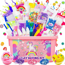 Carica l'immagine nel visualizzatore di Gallery, Dookey Slime Unicorno Kit, Laboratorio Slime per Bambine Slime Forniture Include Argilla, Glitter, Fette di Frutta, Magical Craft Fai da Te Set di Slime Fatto in Casa (43 Pezzi)