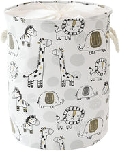 Carica l&#39;immagine nel visualizzatore di Gallery, Ceste per la Biancheria 58L Très Grand Cesto Giochi Bambini, Animaux Safari Pliable Contenitore Bancheria Sporca Cesta Porta Giochi avec Chiusura con Coulisse per Asilo Nido Camera dei Bambini
