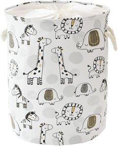 Ceste per la Biancheria 58L Très Grand Cesto Giochi Bambini, Animaux Safari Pliable Contenitore Bancheria Sporca Cesta Porta Giochi avec Chiusura con Coulisse per Asilo Nido Camera dei Bambini