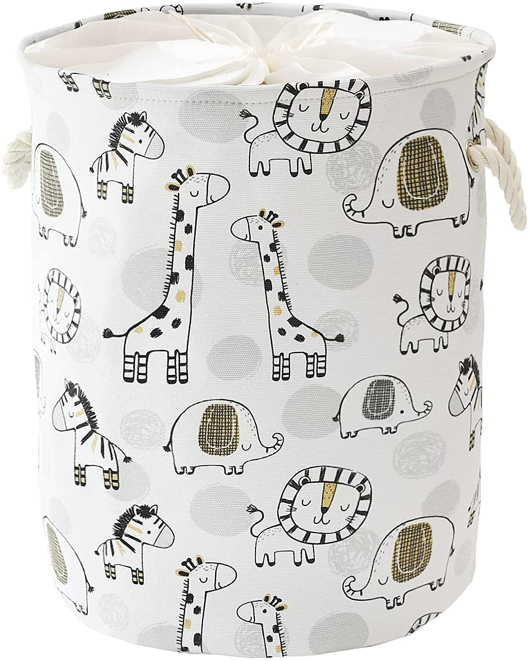 Ceste per la Biancheria 58L Très Grand Cesto Giochi Bambini, Animaux Safari Pliable Contenitore Bancheria Sporca Cesta Porta Giochi avec Chiusura con Coulisse per Asilo Nido Camera dei Bambini