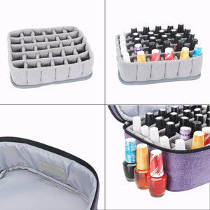 Luxja organizer smalti per unghie, borsa smalti per unghie, valigetta smalti per unghie- Contiene 30 flaconi (15 ml - 0,5 fl.oz), busta di stoccaggio a doppio strato per smalti e manicure, Viola