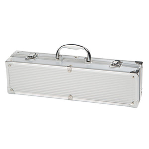 Bruzzzler Set posate da grill in acciaio inox, 3 pezzi, 3 Pezzi, Argento - Ilgrandebazar