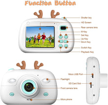 Carica l&#39;immagine nel visualizzatore di Gallery, 2NLF Macchina Fotografica Bambini HD da 2.4&#39;&#39; Fotocamera per Bambini 8MP 1080P Custodia Protettiva in Silicone con Cordino 32G TF Card Regalo di Natale Capodanno dai 3 ai 10 Anni