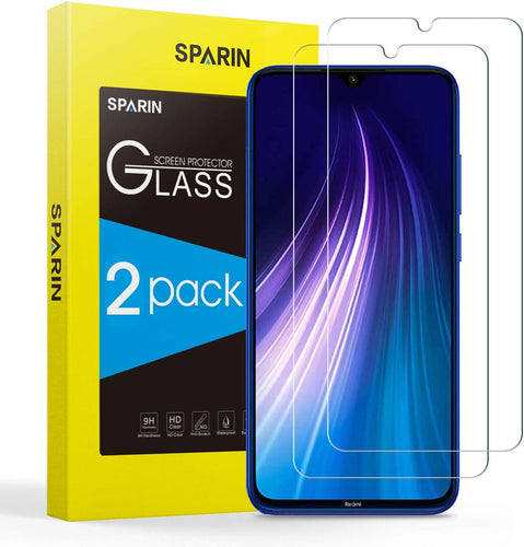SPARIN [2 Pezzi Vetro Temperato Compatibile con Xiaomi Redmi Note 8 / Note 7 / Note 7 PRO, Pellicola Xiaomi Redmi Note 8/ Note 7 [Ultra Resistente] [Durezza 9H] [Senza Bolle]