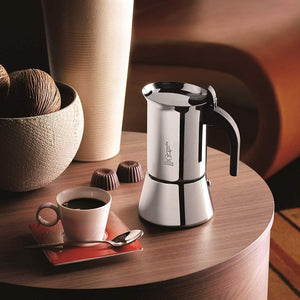 Bialetti Venus Caffettiera in Acciaio Inox, Adatta all'Induzione, 4 Cups, Inossidabile, Argento