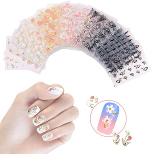 Nicedeco Più di 1500 pezzi (50 fogli) Fiore / Farfalla / Pesci / Stelle / Gatto / Cranio/ Baffi / Pizzo 3D Sticker Adesivi per Unghie Nail Art / Scrapbooking / Adesivi del Premio per Bambini