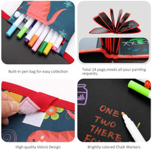 Carica l'immagine nel visualizzatore di Gallery, POOPHUNS Portatile da Disegno per Bambini, Doodle Disegno Giocattoli per Bambini, Libro di Pittura per Bambini con 14 Pagine, Lavagna a Doppia Faccia, Reuseful Lavabile, Casa Portatile