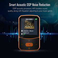 Carica l'immagine nel visualizzatore di Gallery, Lettore MP3 Bluetooth 5.0 – MP3 Bluetooth Running, suono di fascia alta, radio FM, registrazione vocale, e-book, pedometro, schermo a colori da 1,5 pollici, supporto fino a 128 GB di schede