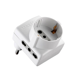 Electraline 70066 Adattatore Multipresa con Spina Salvaspazio, Presa Bianco - Ilgrandebazar