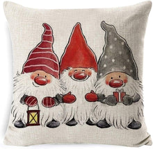 Carica l'immagine nel visualizzatore di Gallery, Yidaxing Natale Federa per Cuscini Cotone Biancheria 4 Pack Buon Natale Babbo Alce per divani Decorativo Biancheria Cuscino copricuscini Divano Caso Federa(45x45cm)