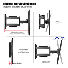 Carica l&#39;immagine nel visualizzatore di Gallery, Invision Supporto TV - Ultra Sottile M / Inclinabile e Girevole, Nero - Ilgrandebazar