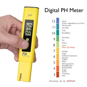 Pancellent Tester qualità Acqua TDS PH EC Temperatura 4 Giallo Bianco 4 In 1 - Ilgrandebazar