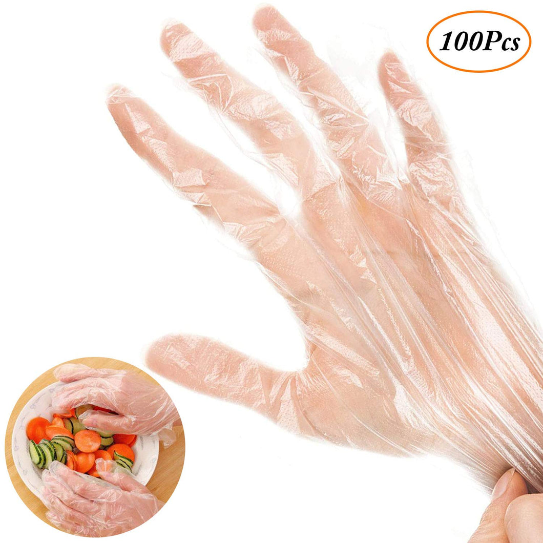 Guanti in polietilene di plastica usa e getta, pulizia da 100 pezzi Preparare la decorazione alimentare ecc